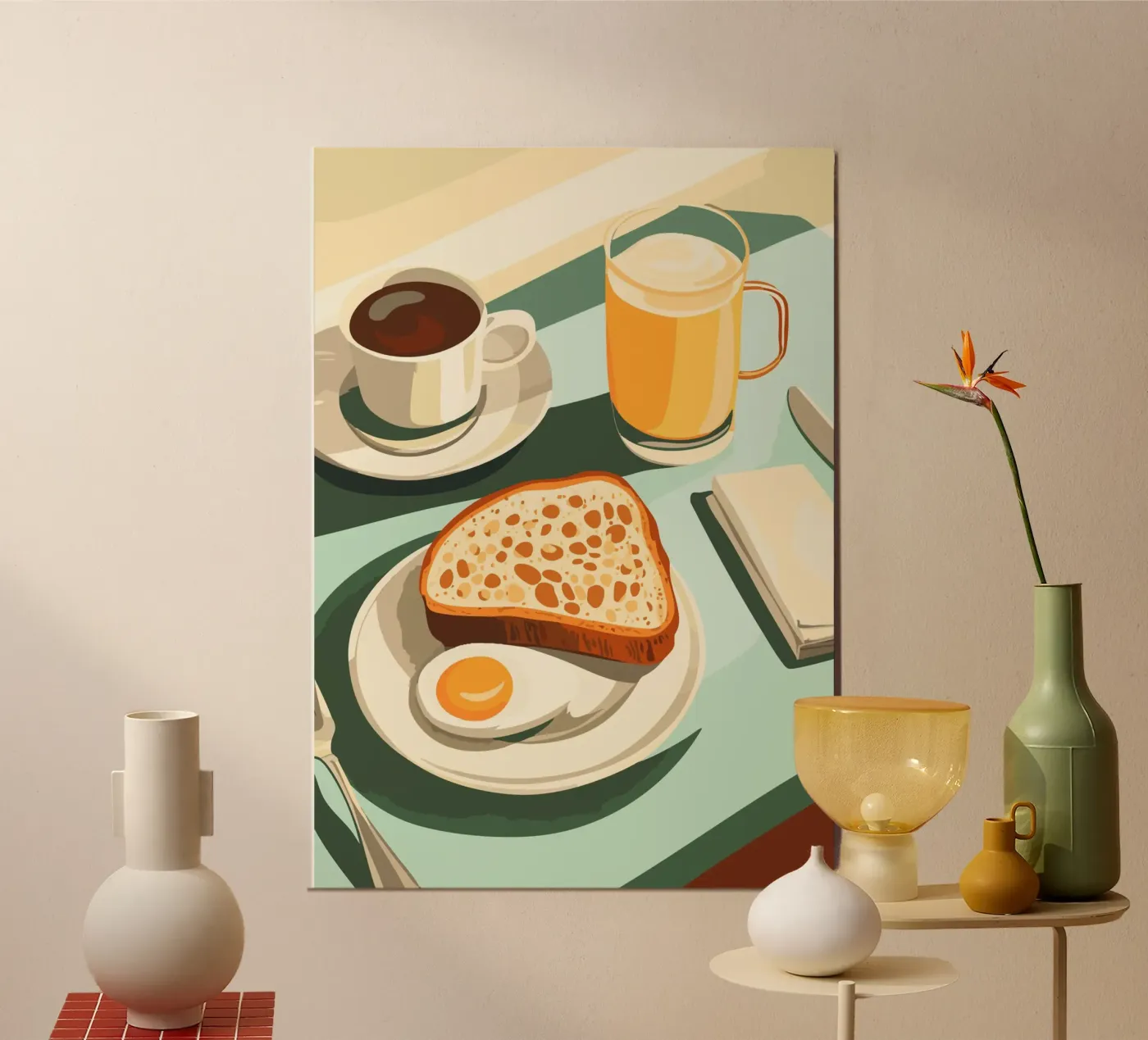 Colazione con caffè e pane poster da pixelbull - medieval art and more