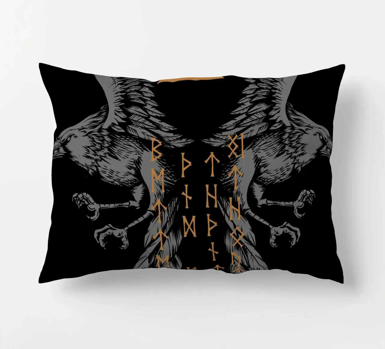 Hugin e Munin con rune e Valknut cuscino da pixelbull - medieval art and more