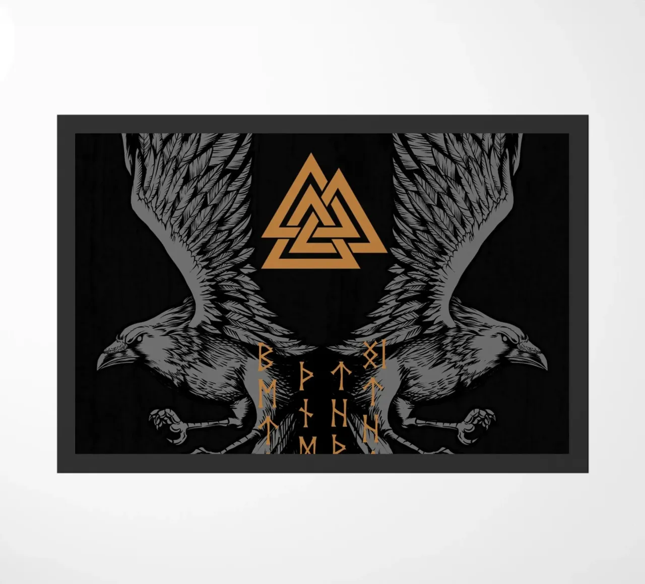 Hugin e Munin con rune e Valknut zerbino da pixelbull - medieval art and more