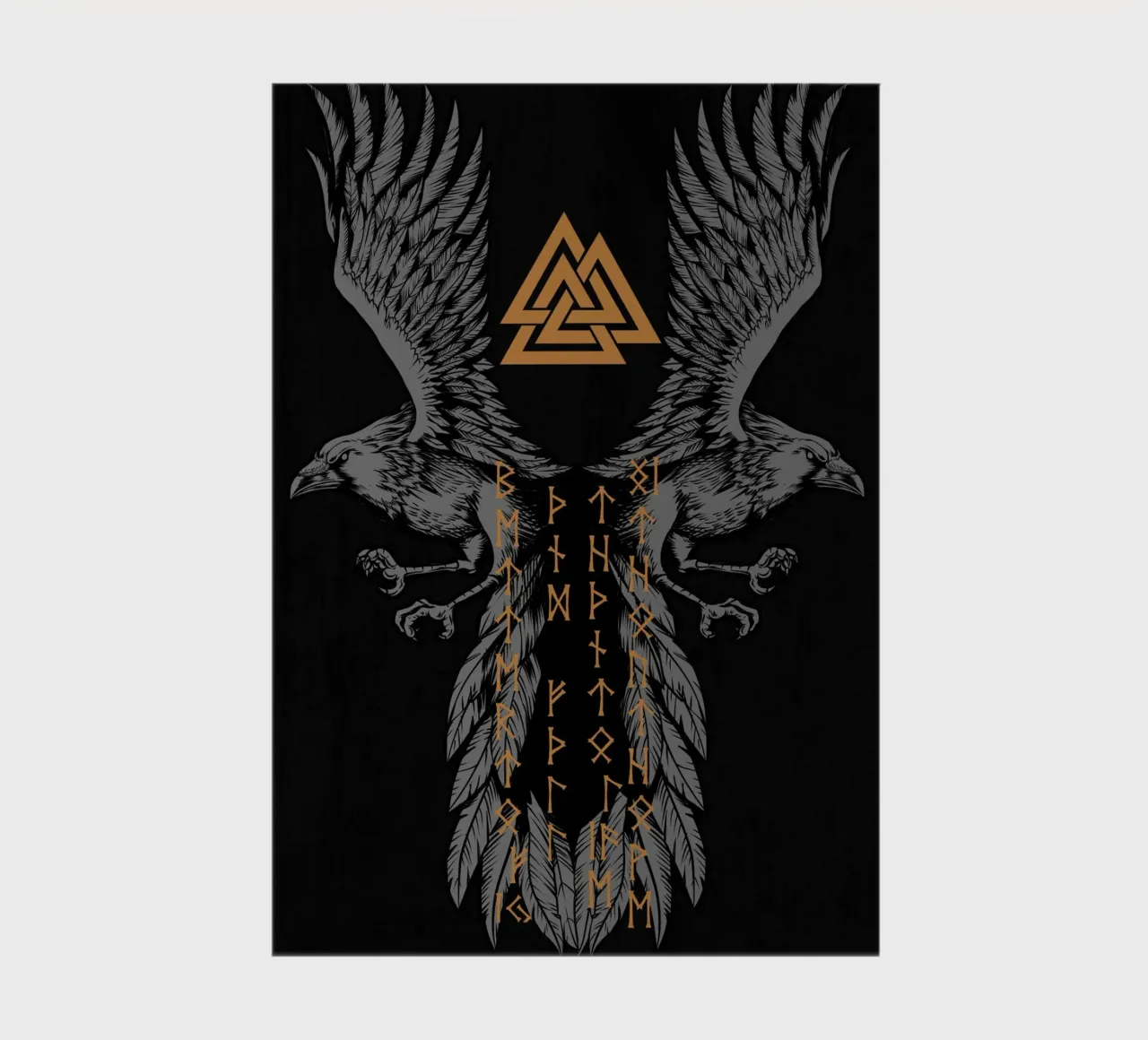 Hugin and Munin with runes and Valknut notebook by pixelbull - medieval art and more