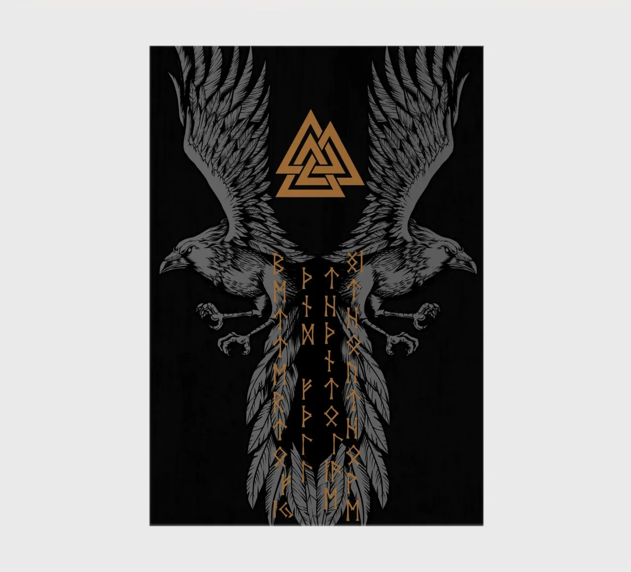 Hugin and Munin with runes and Valknut notebook by pixelbull - medieval art and more