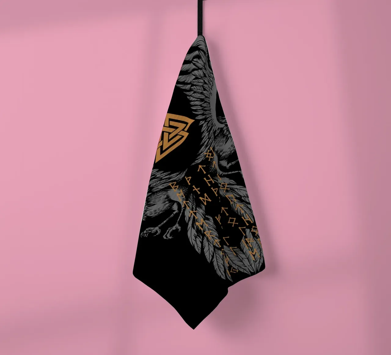 Hugin e Munin con rune e Valknut canovaccio da cucina da pixelbull - medieval art and more