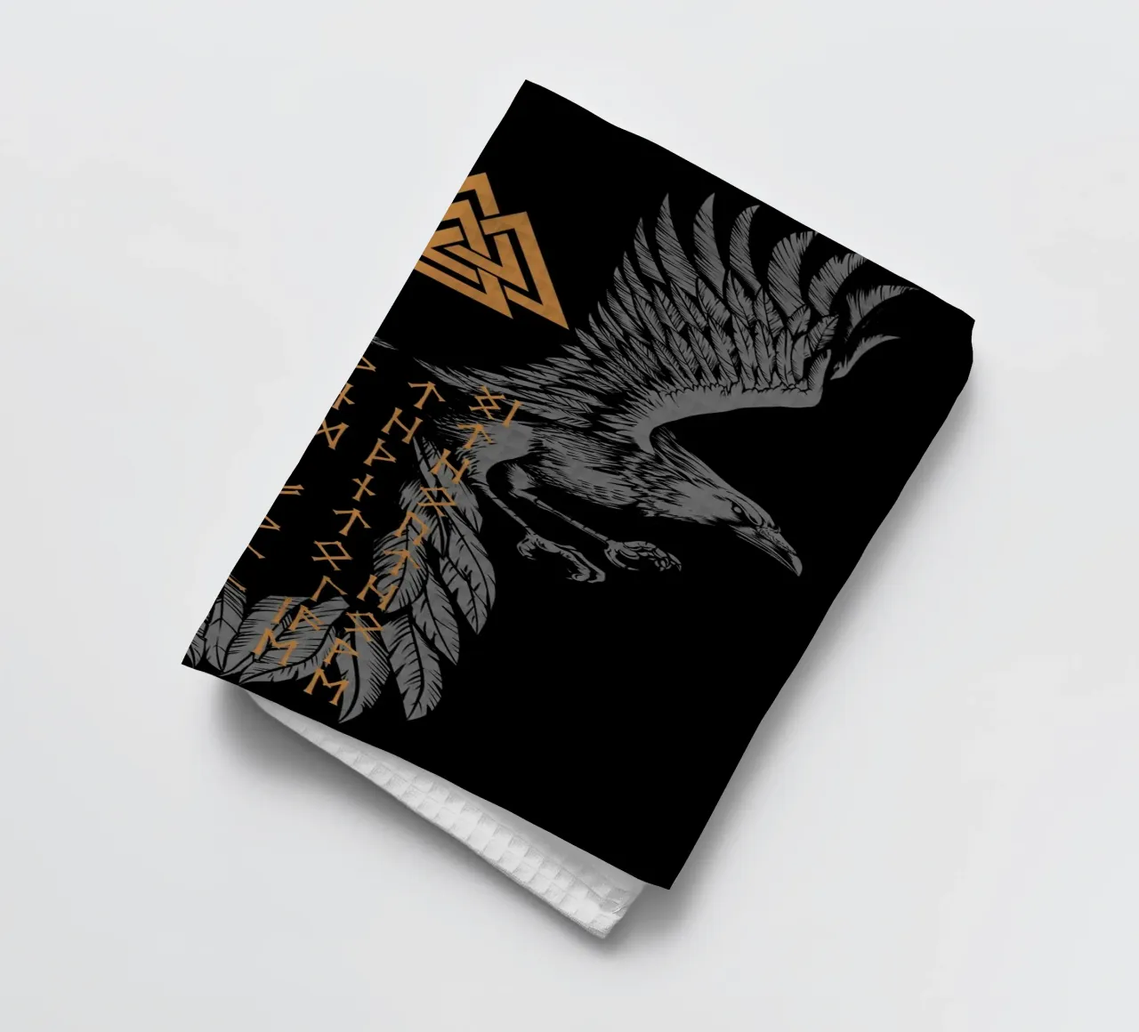 Hugin e Munin con rune e Valknut canovaccio da cucina da pixelbull - medieval art and more