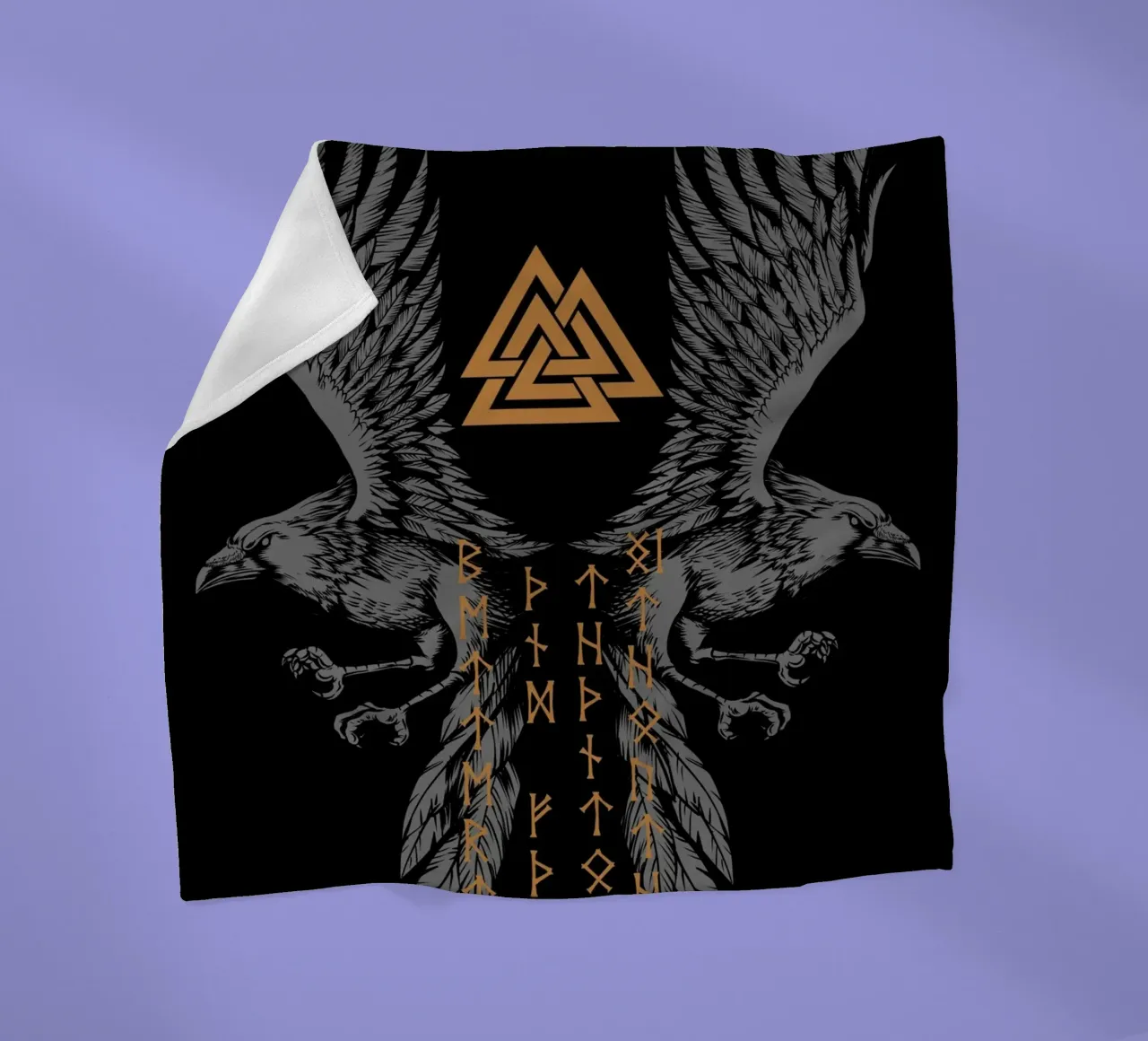 Hugin e Munin con rune e Valknut coperta in pile da pixelbull - medieval art and more