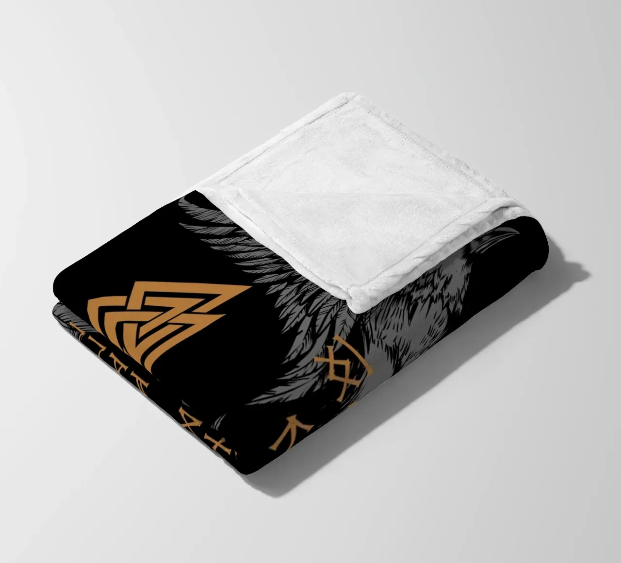 Hugin e Munin con rune e Valknut coperta in pile da pixelbull - medieval art and more