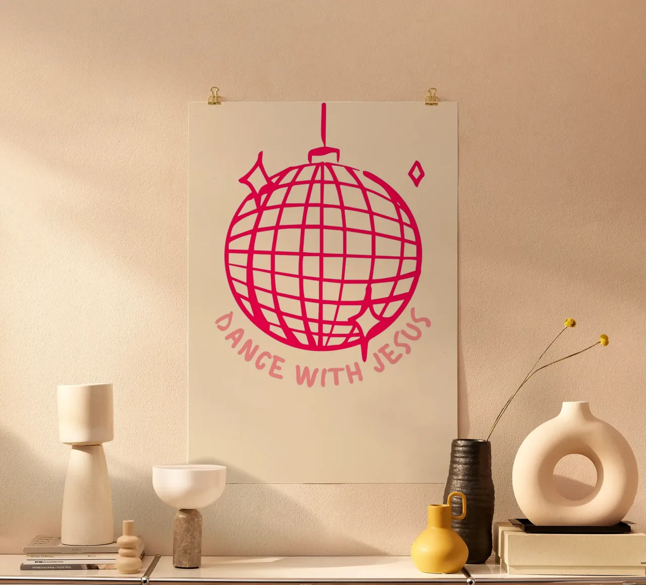 Ballo in discoteca "Dance with Jesus", arte cristiana poster da vintagepod