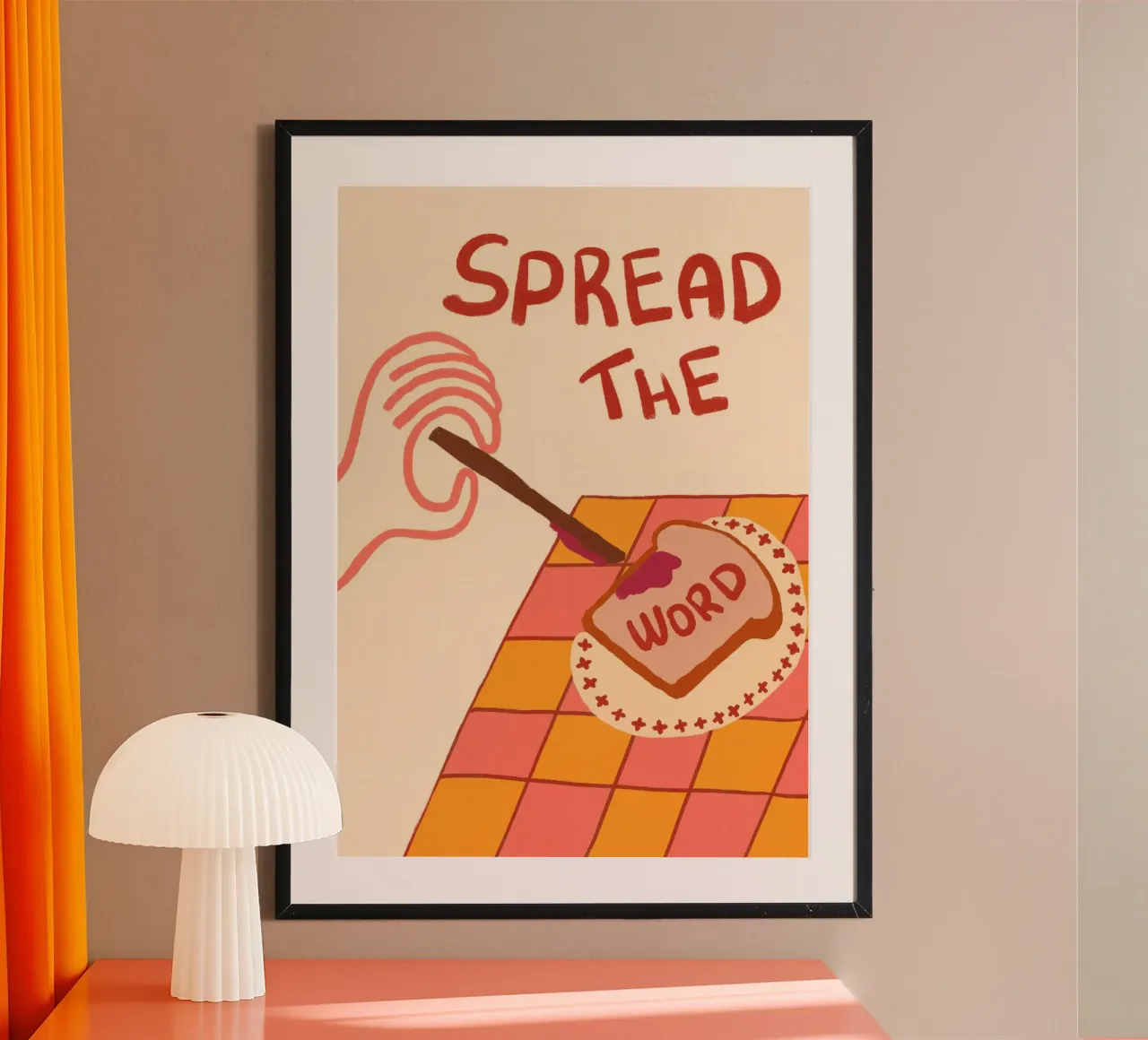 Diffondere la parola, stampa d'arte umoristica spirituale poster con telaio in legno da vintagepod