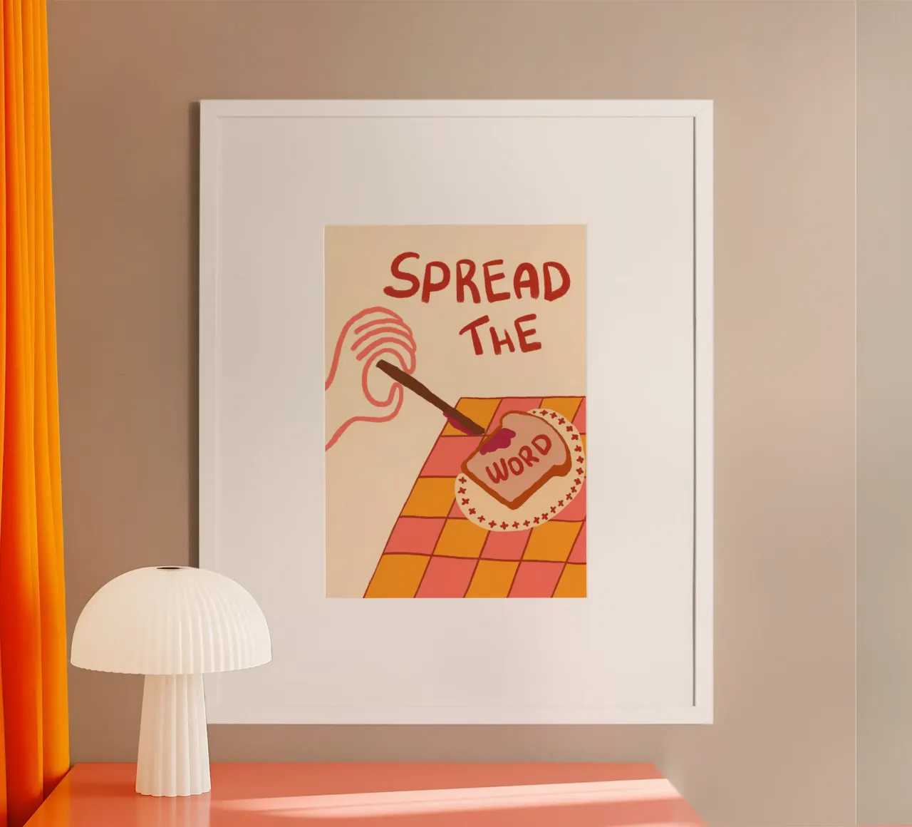 Diffondere la parola, stampa d'arte umoristica spirituale poster con telaio in legno da vintagepod