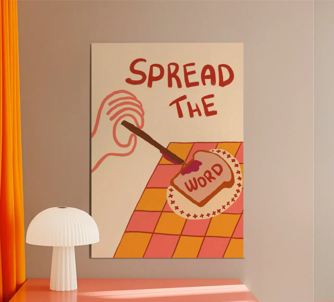 Diffondere la parola, stampa d'arte umoristica spirituale poster con telaio in legno da vintagepod