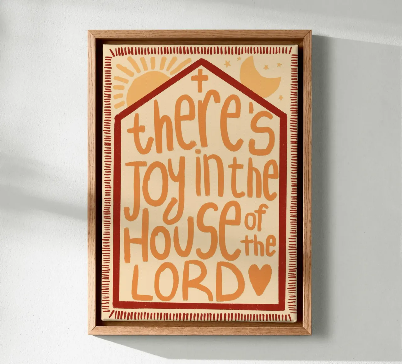 Vreugde in het huis van de Heer, Christelijke Kunstdruk canvas met Baklijst van vintagepod