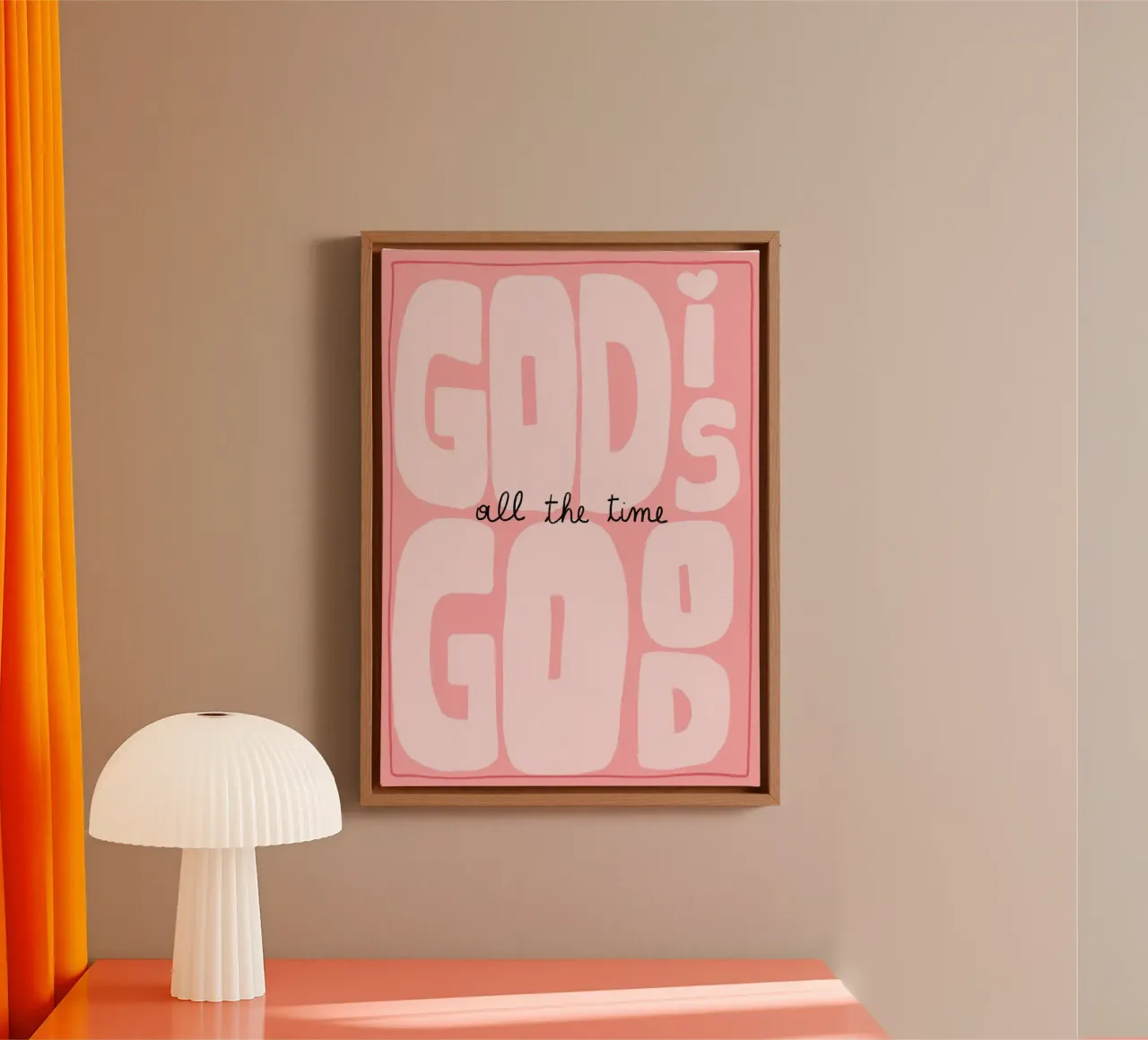 God Is Good All the Time, Christian Art Print canvas with Floater frame by vintagepod