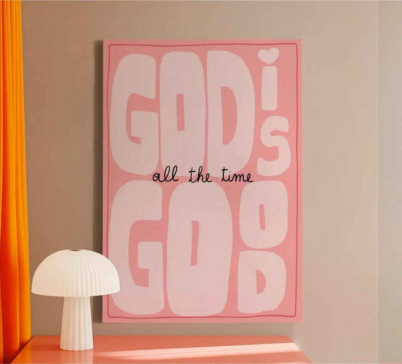 God Is Good All the Time, Christian Art Print canvas with Floater frame by vintagepod
