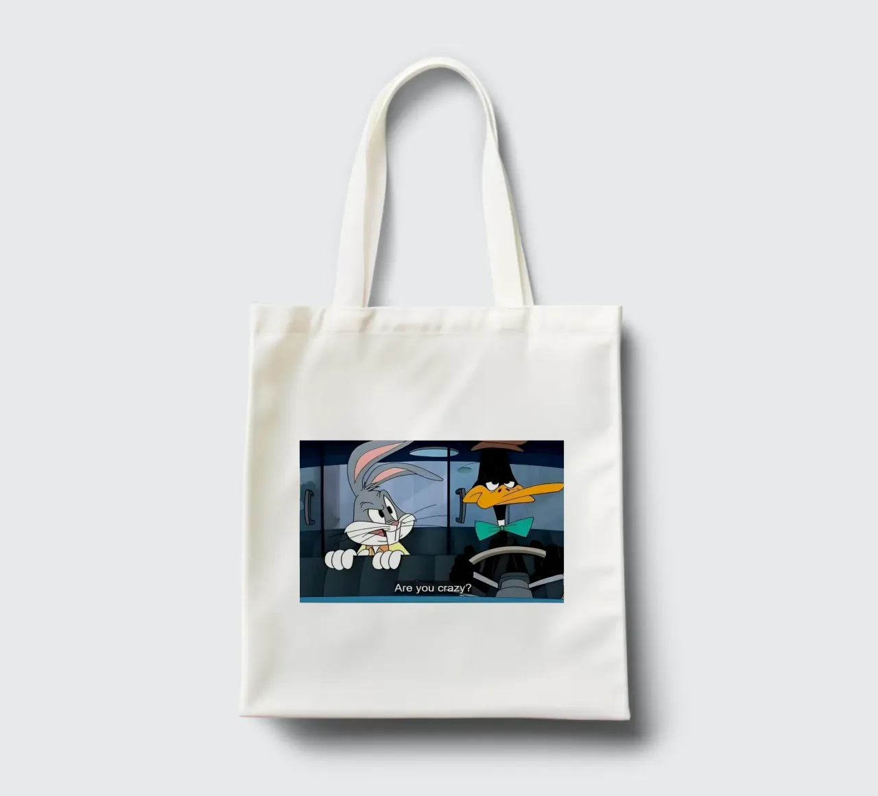 Bugs Bunny and Daffy Duck (are you crazy?) borsa in juta da Low poly art