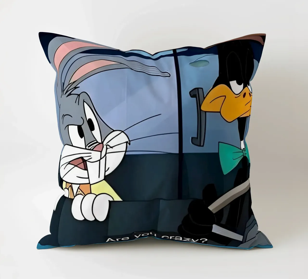 Bugs Bunny and Daffy Duck (are you crazy?) cuscino da Low poly art
