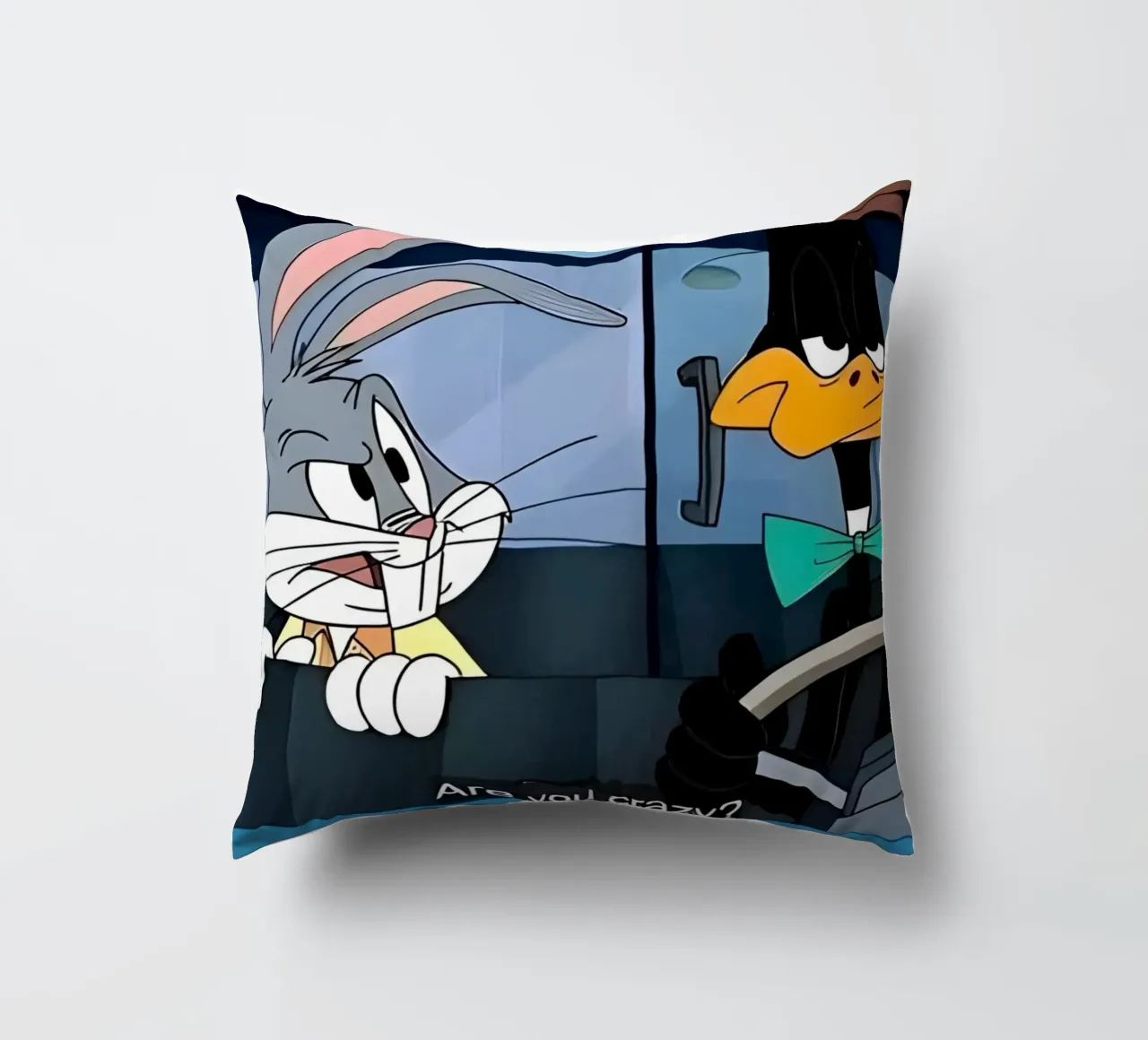 Bugs Bunny and Daffy Duck (are you crazy?) cuscino da Low poly art