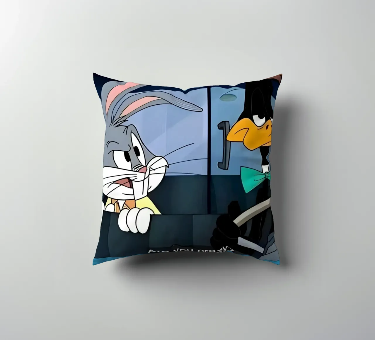 Bugs Bunny and Daffy Duck (are you crazy?) cuscino da Low poly art