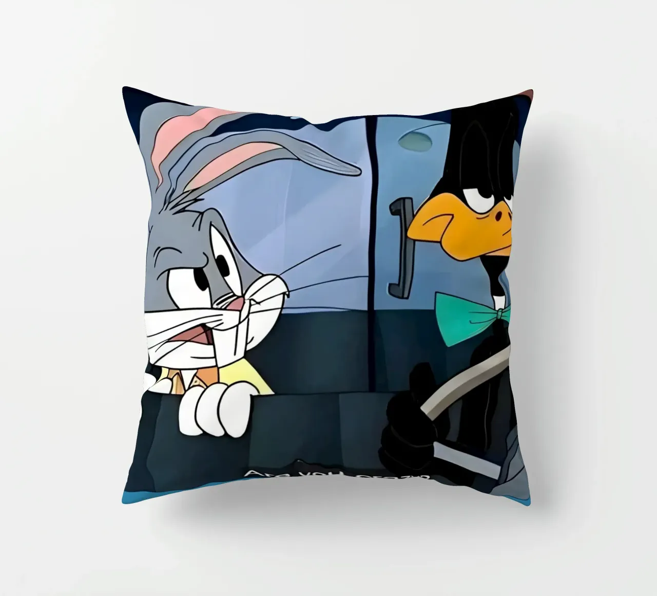 Bugs Bunny and Daffy Duck (are you crazy?) cuscino da Low poly art