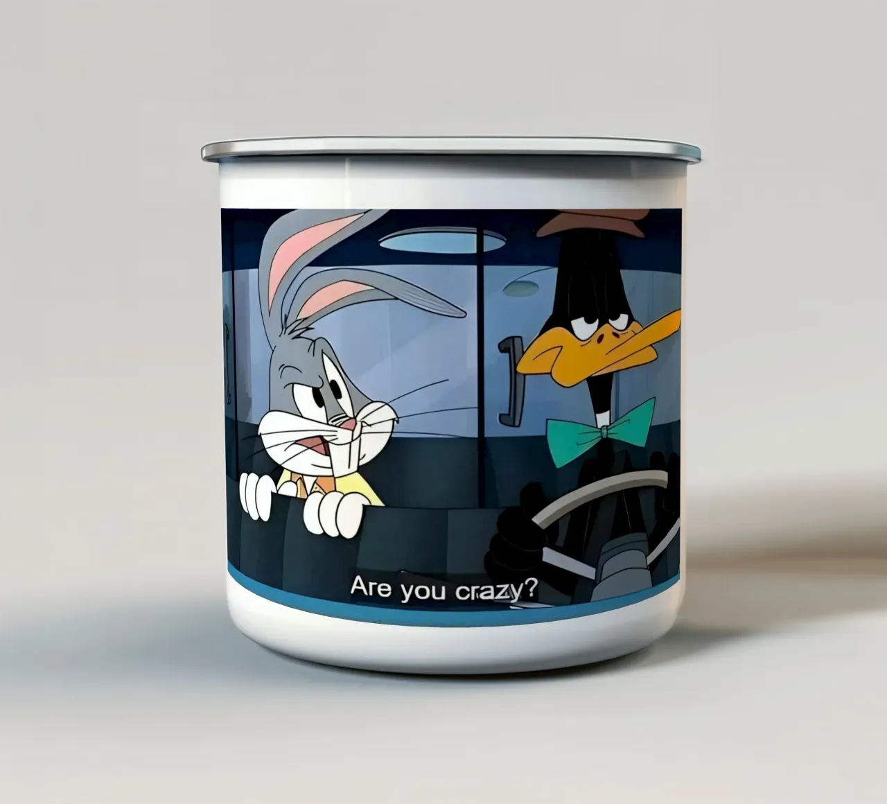 Bugs Bunny and Daffy Duck (are you crazy?) tazza in smalto da Low poly art