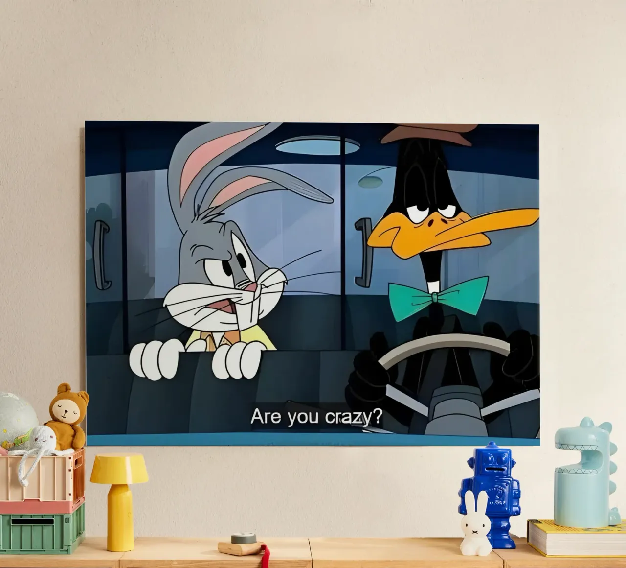 Bugs Bunny and Daffy Duck (are you crazy?) alluminio dibond da Low poly art