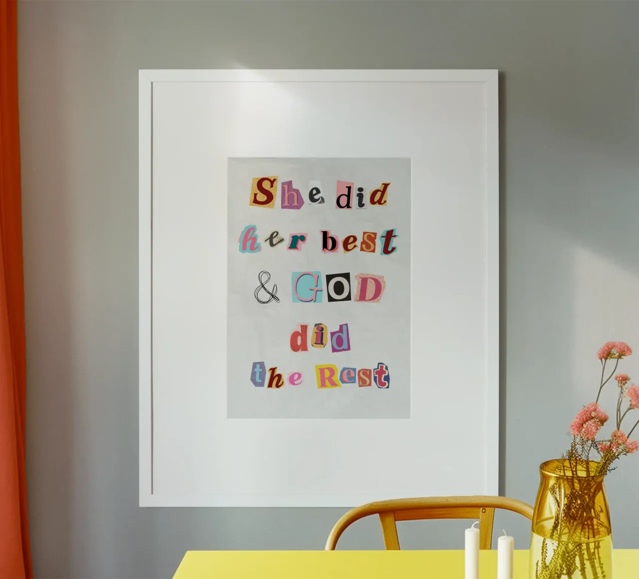 Sie tat ihr Bestes, Gott tat den Rest, Collage Art Poster von vintagepod