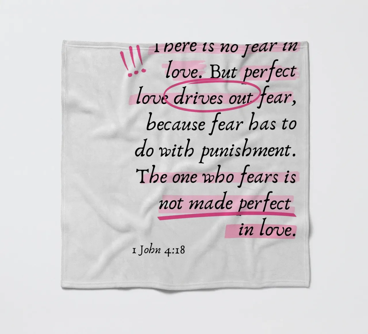 "Vollkommene Liebe vertreibt die Furcht" 1 Johannes 4:18 Fleecedecke von vintagepod