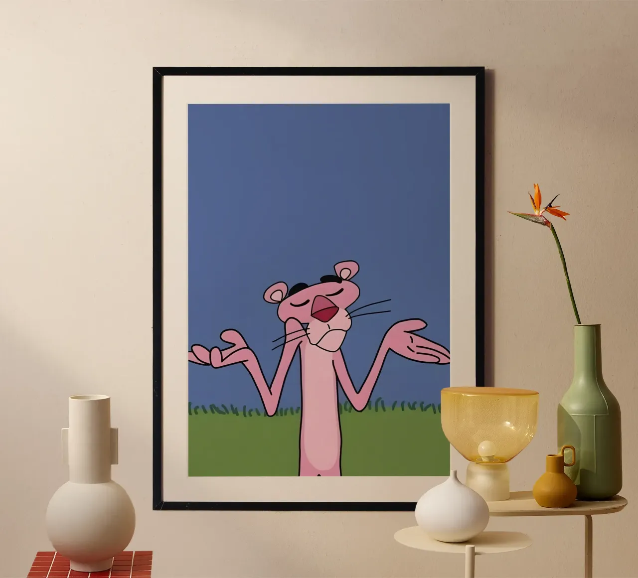 Pink Panther poster da Low poly art