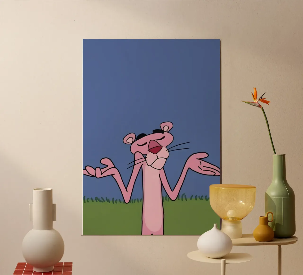 Pink Panther poster da Low poly art