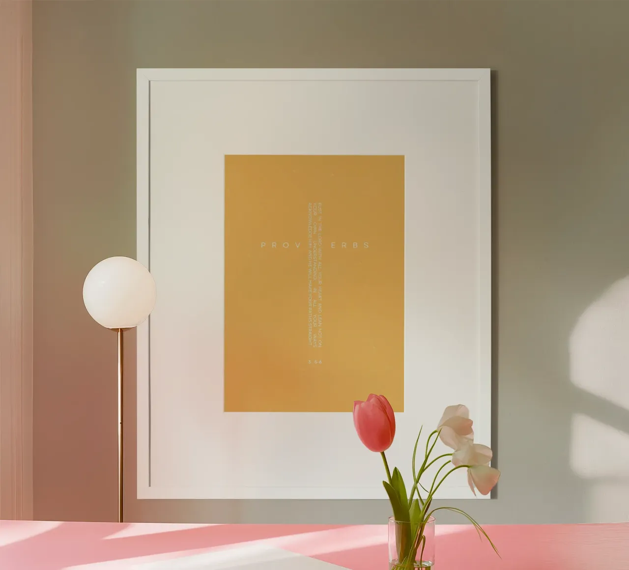 Proverbi 3:5-6, Croce cristiana minimalista poster da vintagepod