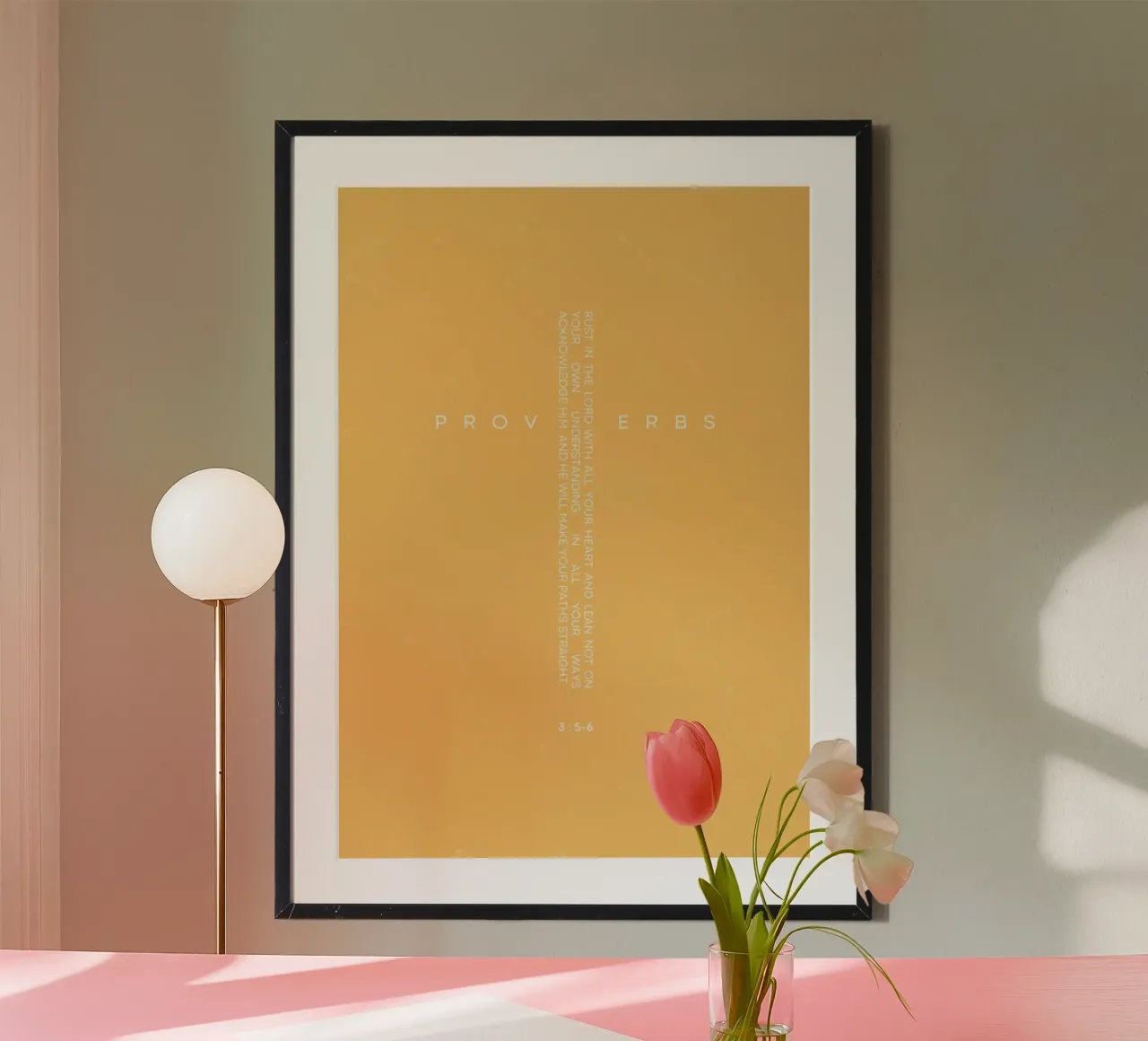 Proverbi 3:5-6, Croce cristiana minimalista poster da vintagepod