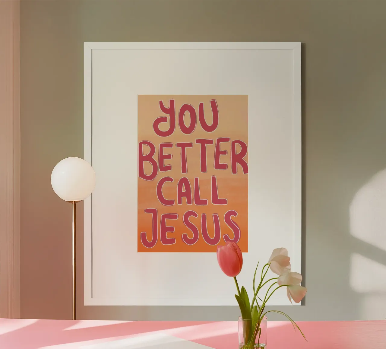 You Better Call Jesus, Moderne christliche Kunst Poster von vintagepod