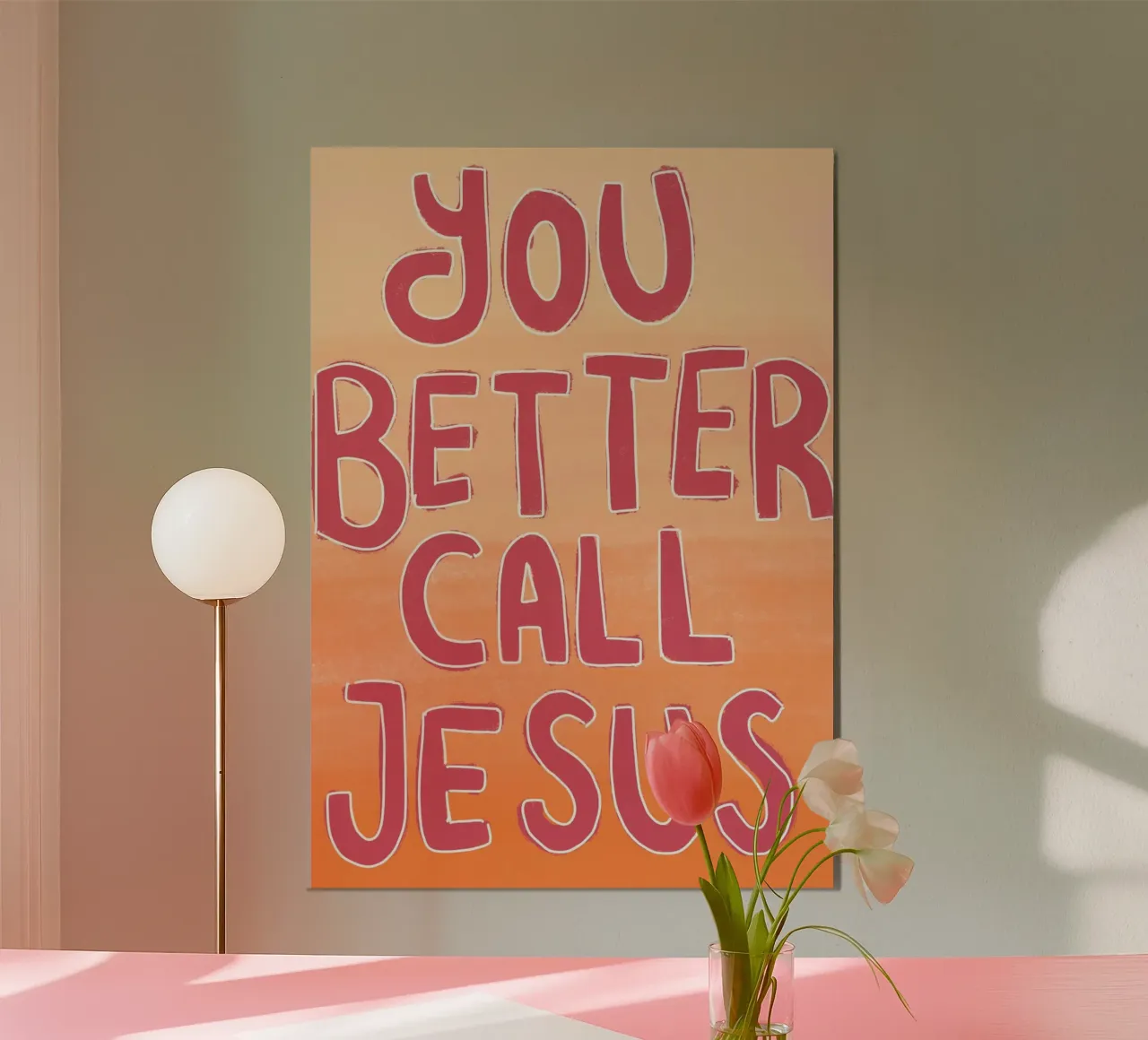 You Better Call Jesus, Moderne christliche Kunst Poster von vintagepod