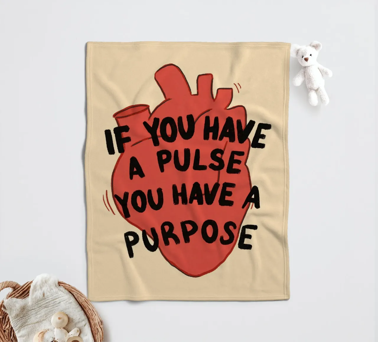 If You Have a Pulse, You Have a Purpose fleece blanket by vintagepod