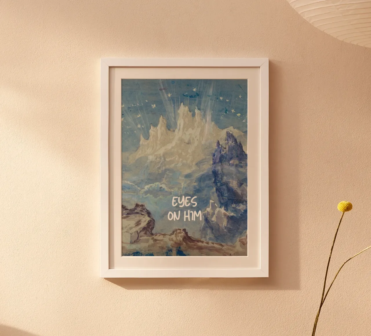 "Occhi su di Lui" Gesù e Dio, Arte di montagna poster con telaio in plastica da vintagepod
