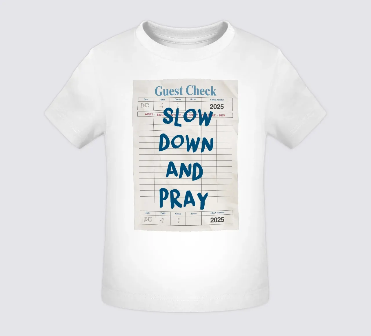 Rallenta e prega, Christian Guest Check Art maglietta neonato da vintagepod