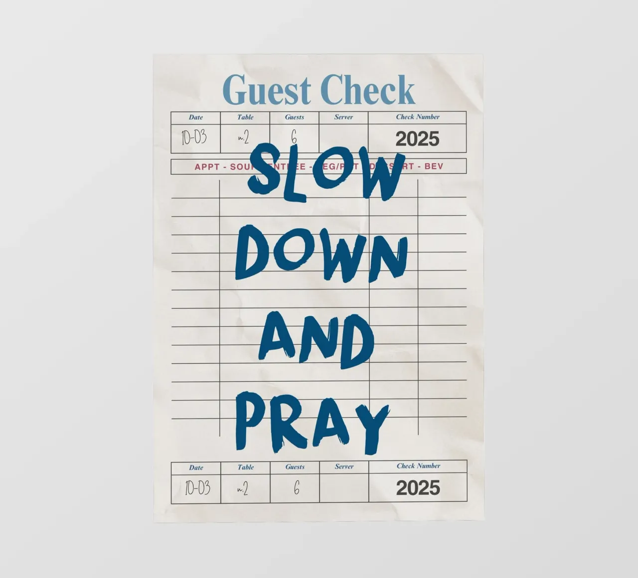 Rallenta e prega, Christian Guest Check Art pellicola backlit da vintagepod