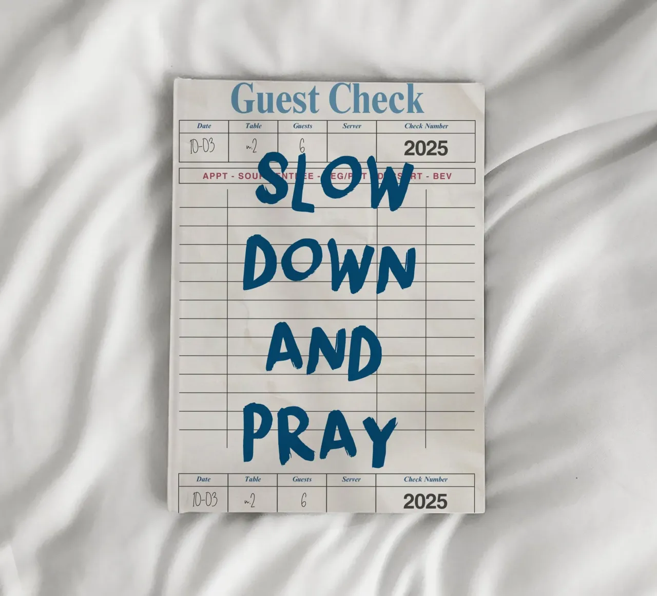 Rallenta e prega, Christian Guest Check Art diario da vintagepod