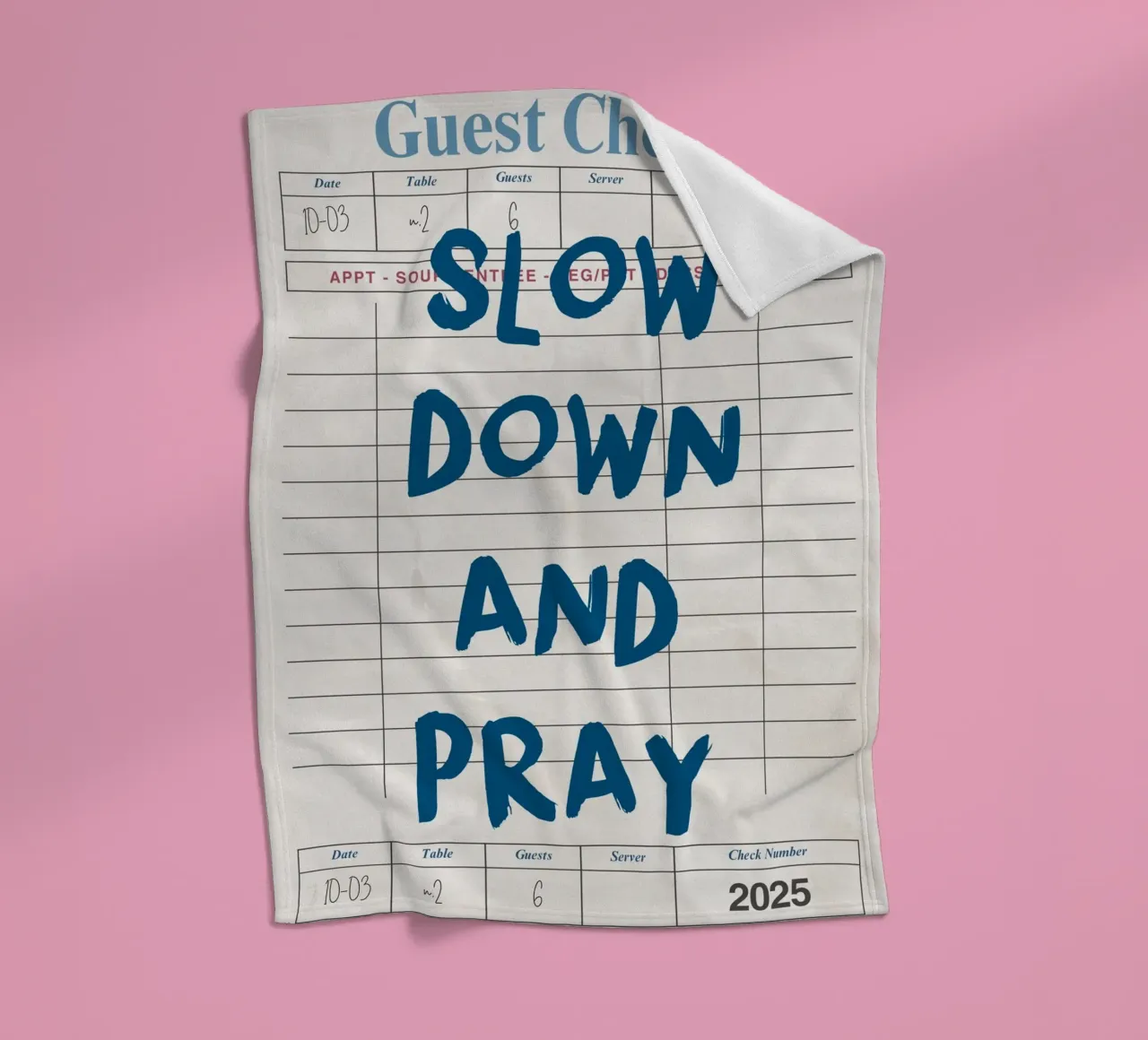 Rallenta e prega, Christian Guest Check Art coperta in pile da vintagepod