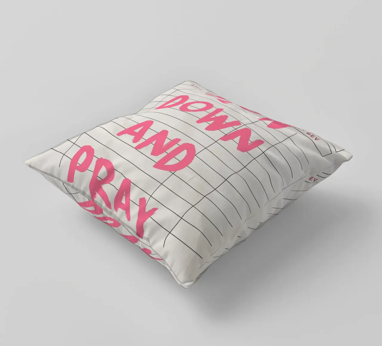 Rallenta e prega, Christian Guest Check Art cuscino da vintagepod