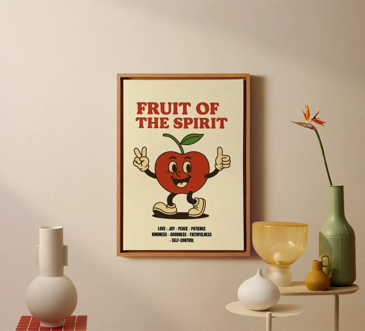 Fruit of the Spirit, Retro Christian Art Print canvas with Floater frame by vintagepod