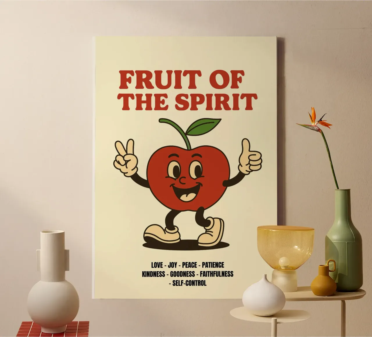 Fruit of the Spirit, Retro Christian Art Print canvas with Floater frame by vintagepod