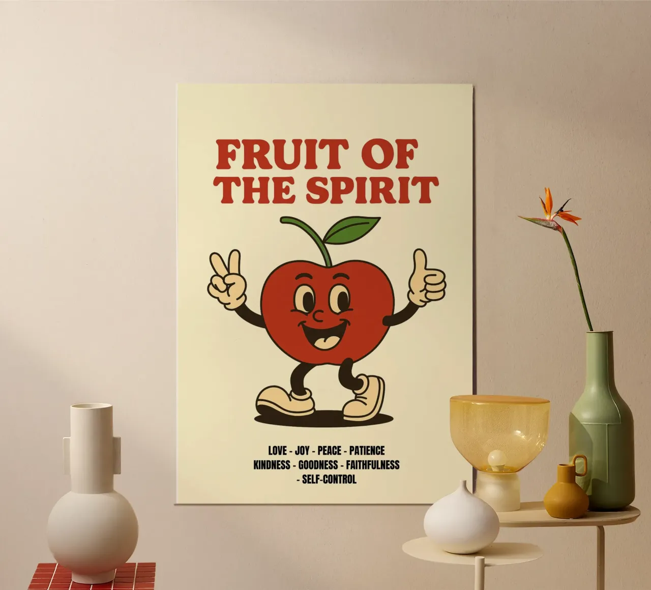 Vrucht van de Geest, Retro Christelijke Kunstdruk poster van vintagepod