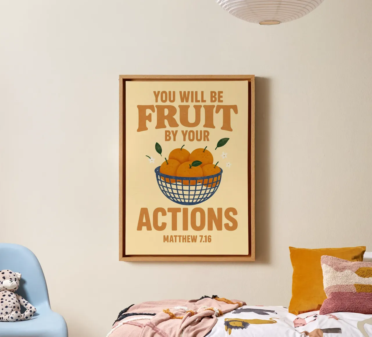 Vous serez le fruit de vos actions, Matthieu 7:16 toile avec Caisse américaine de vintagepod
