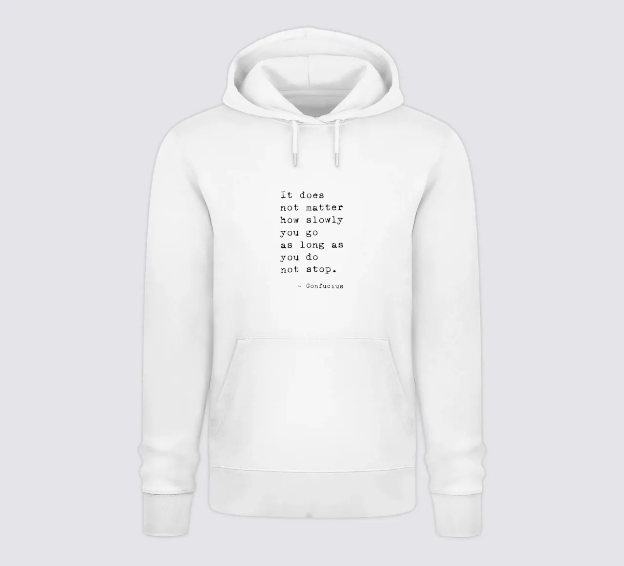 Do Not Stop - Confucius Typewriter felpa con cappuccio da Typo Designs