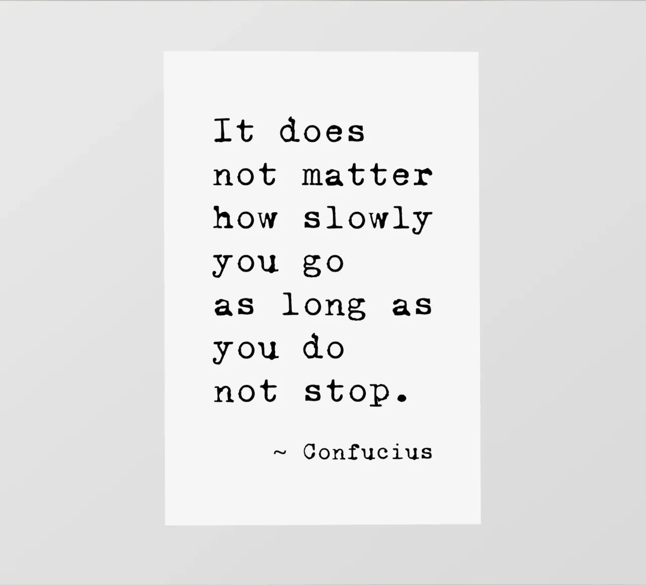 Do Not Stop - Confucius Typewriter telo in pvc da Typo Designs