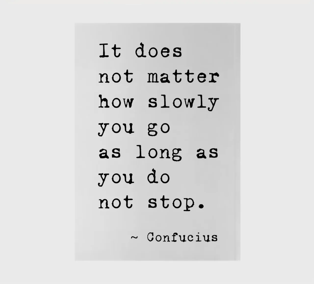 Do Not Stop - Confucius Typewriter notebook by Typo Designs