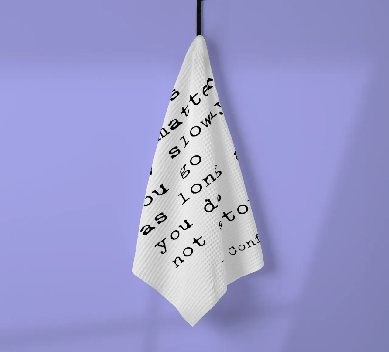 Do Not Stop - Confucius Typewriter theedoek van Typo Designs