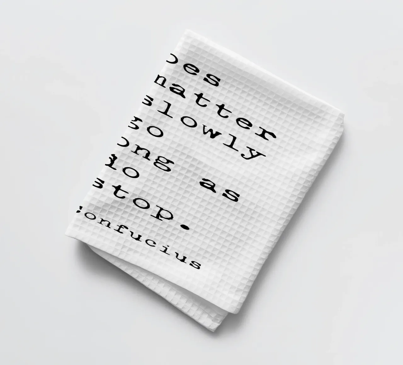 Do Not Stop - Confucius Typewriter theedoek van Typo Designs