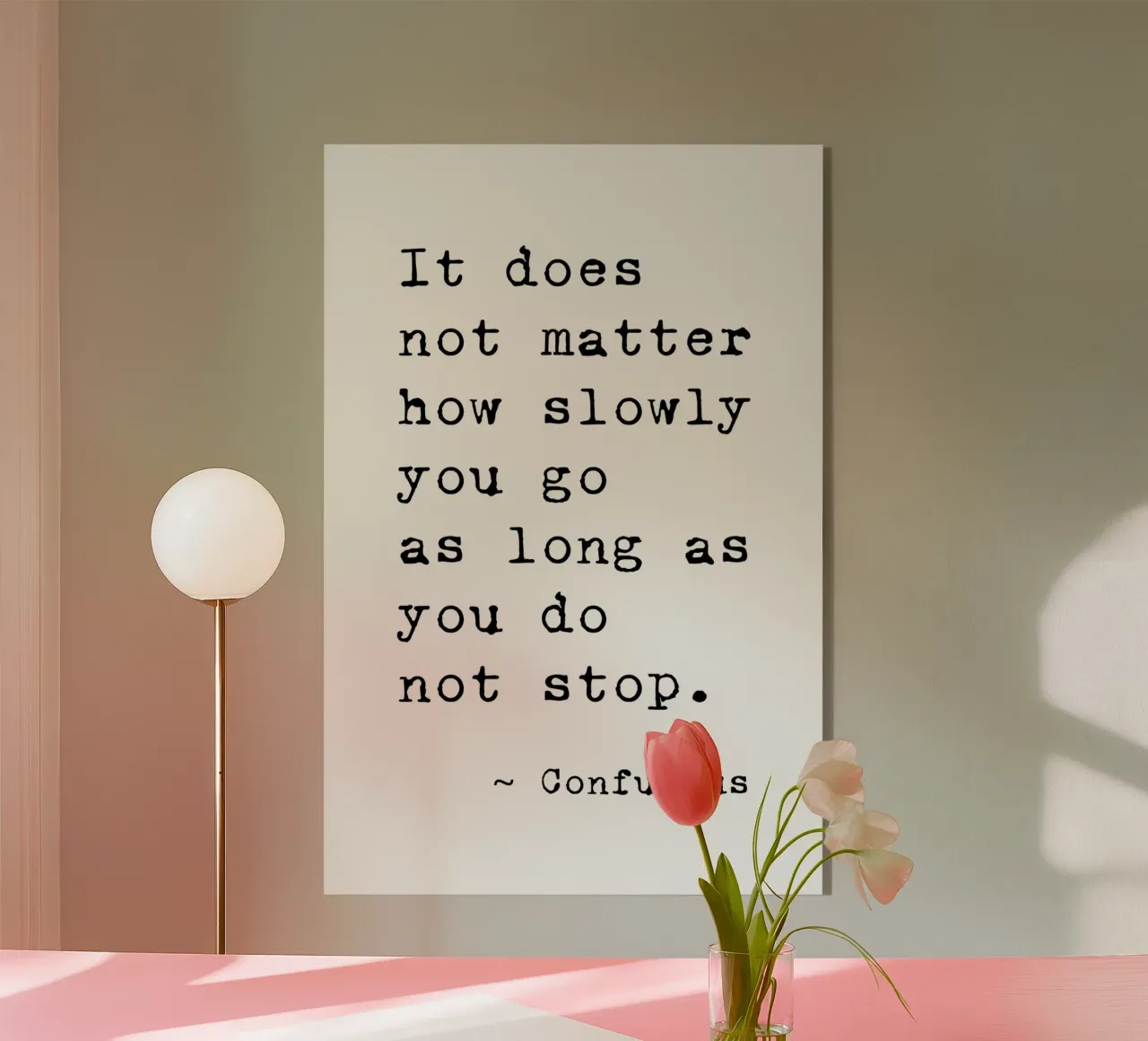 Do Not Stop - Confucius Typewriter plexiglass da Typo Designs