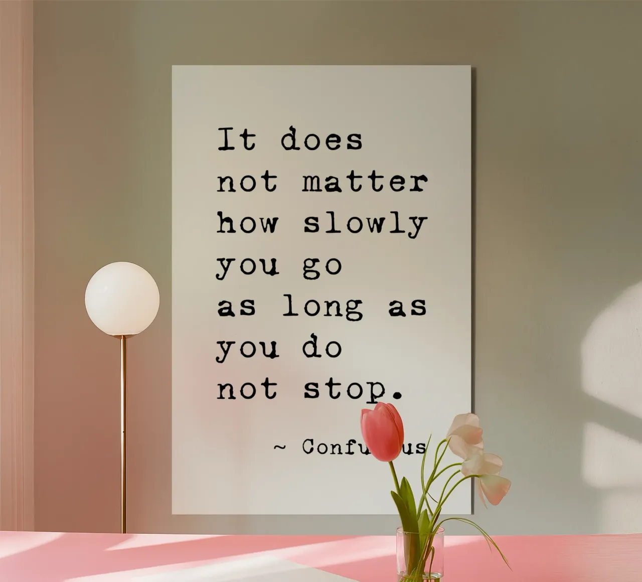 Do Not Stop - Confucius Typewriter alluminio dibond da Typo Designs