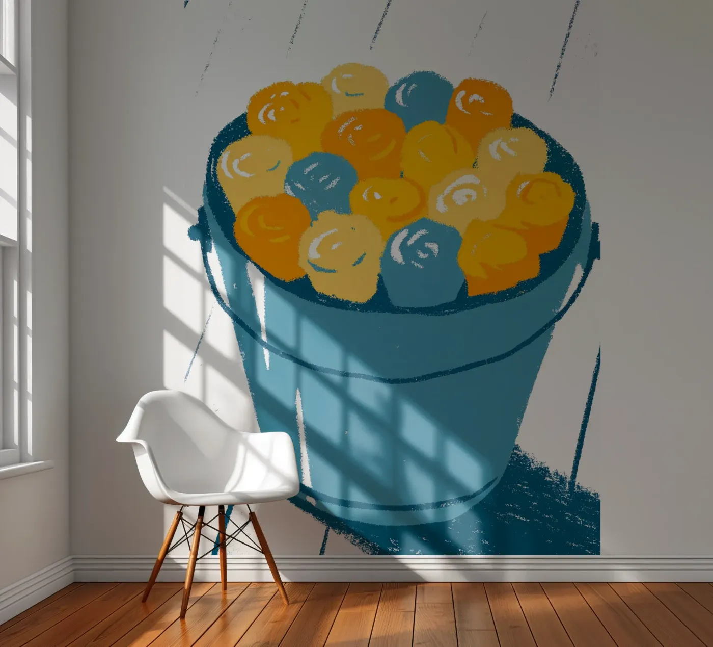 Blumen in einem Eimer Fototapete von PREKETEWE